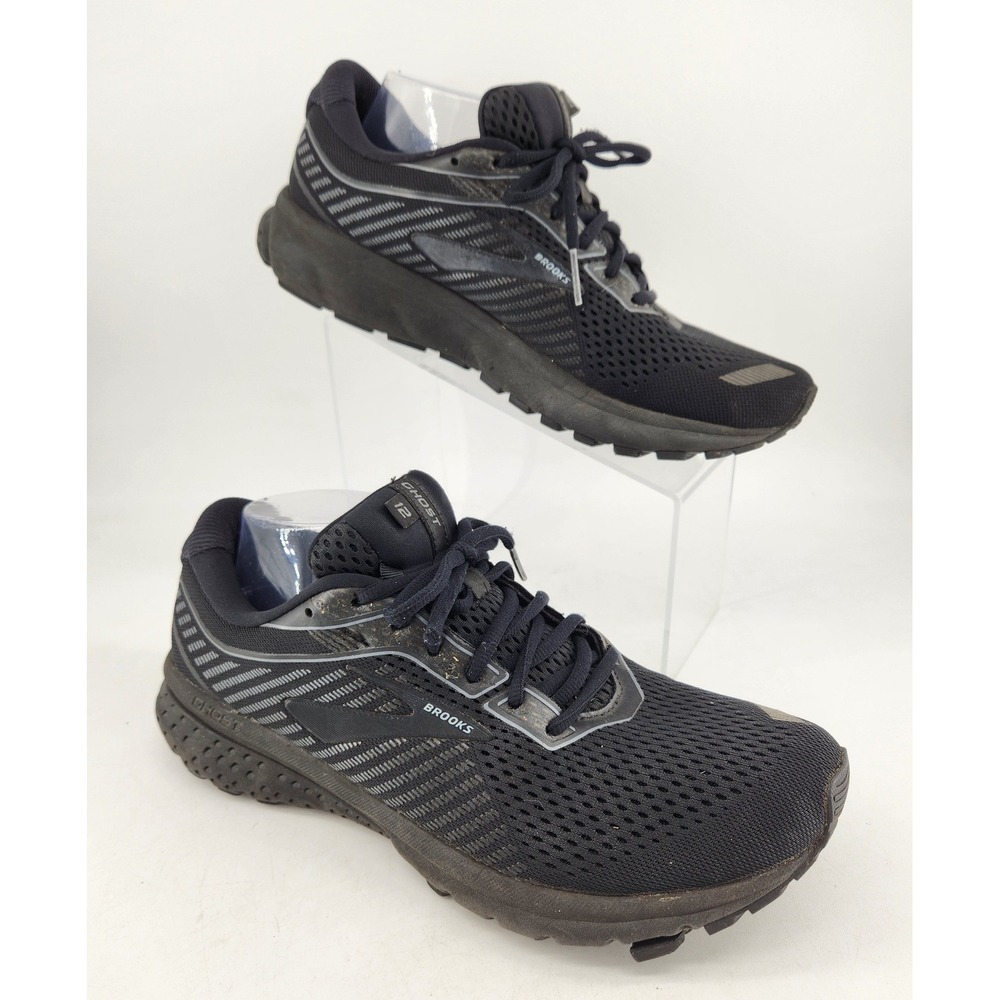 Brooks Ghost‎ 12 Running Shoes Mens 10 Black Grey 1103161D040 Athletic Sneakers